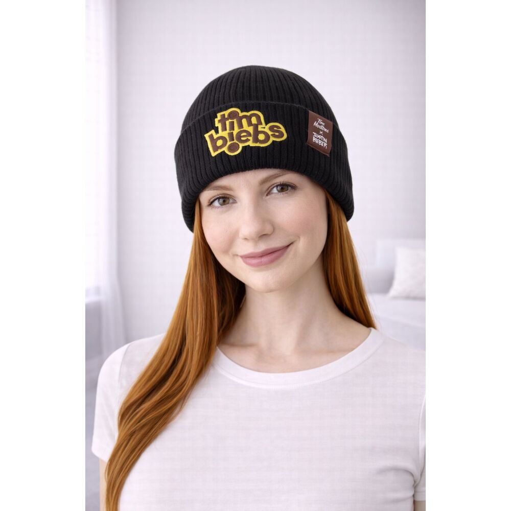 Justin Beiber Tim Horton Beanie Biebs Hat Collab Merch Knit Toque Cap Winter
